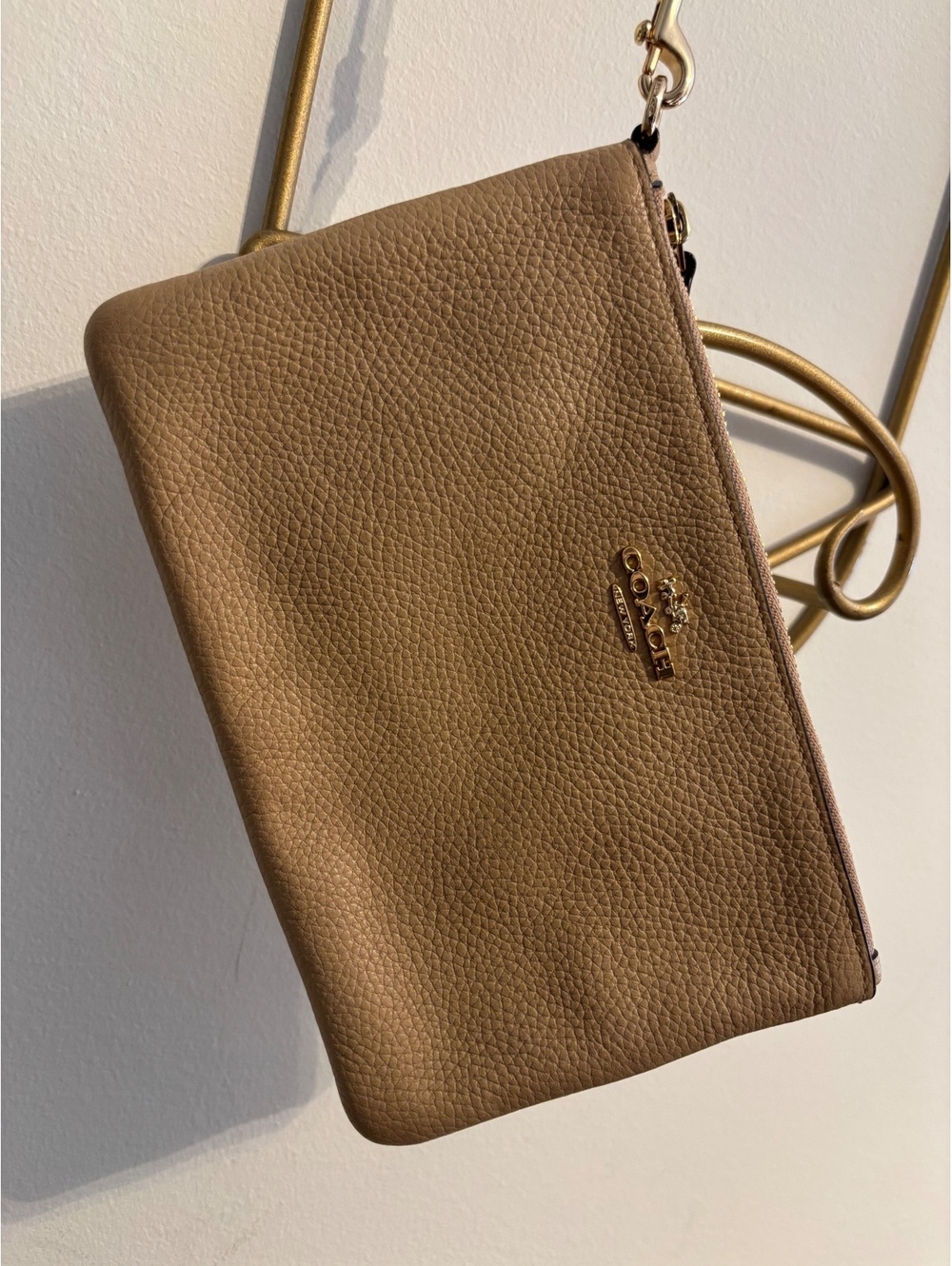 Coach Tan Leather Wristlet